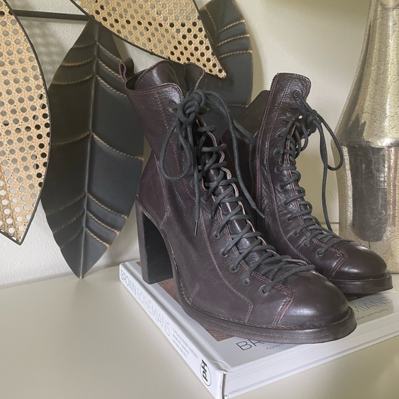 Ann Demeulemeester Triple Lace Talon Ankle Boots - Picture 2 of 5